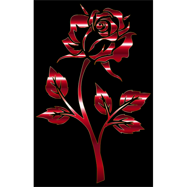 Crimson Rose Silhouette Variation 2