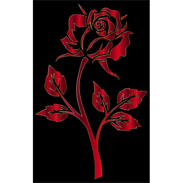 Crimson Rose Silhouette