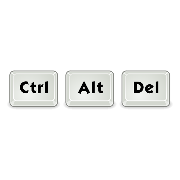 Ctrl+Alt+Delete key combination vector clip art