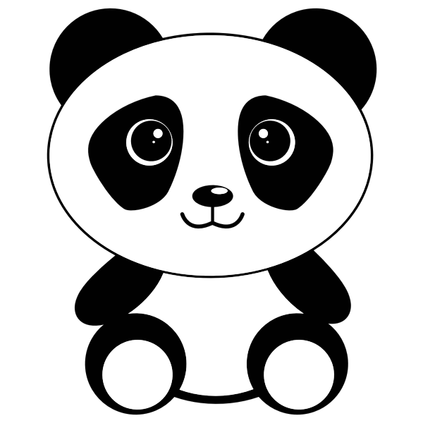 Cartoon drawing of panda | Free SVG
