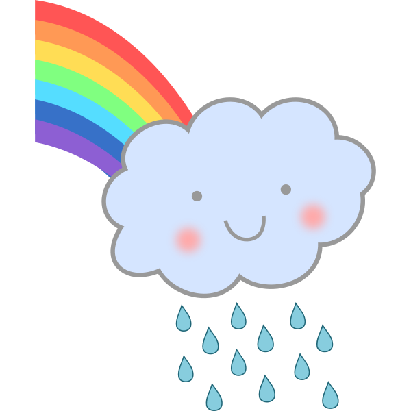 Smiling rainy cloud