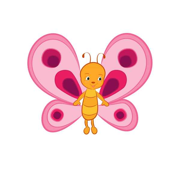 Cute Pink Butterfly Free Svg