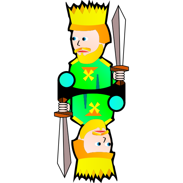 Double King of Clubs cartoon vector illustration