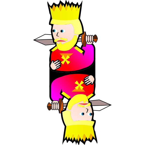 Double King of Hearts cartoon vector image