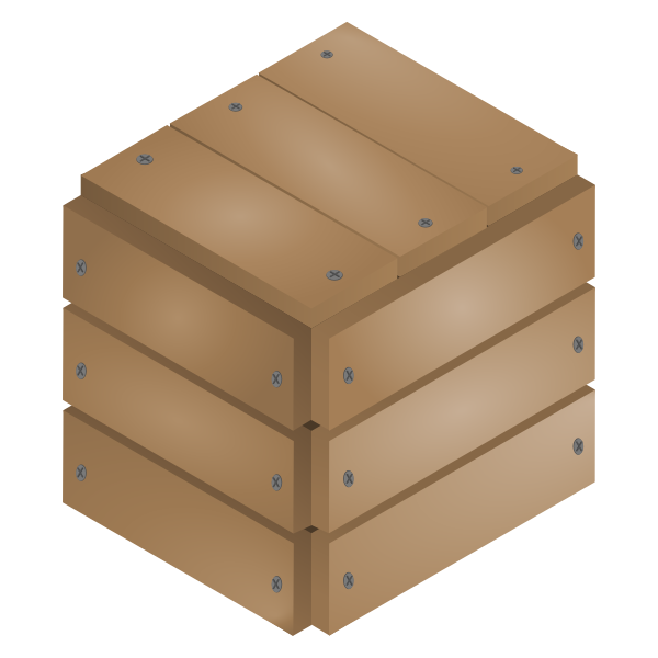 Vector graphics of boarded up wooden box