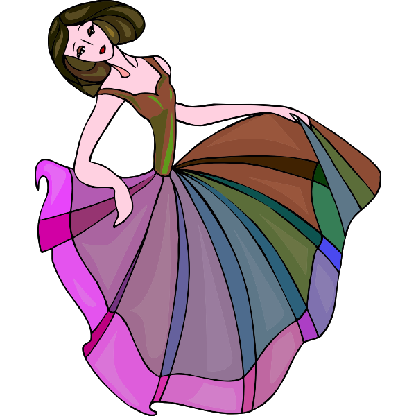 Colorful happy danseuse