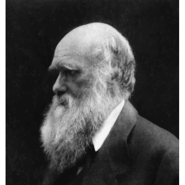 Charles Darwin in black and white