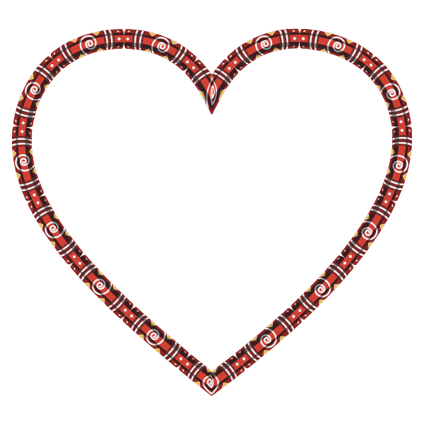 Red and yellow heart decoration