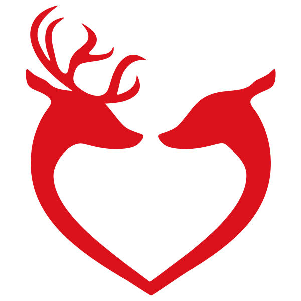 Download Deer Couple Heart Silhouette Free Svg