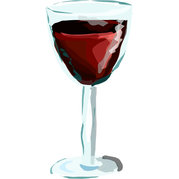 Red wine glass drawing