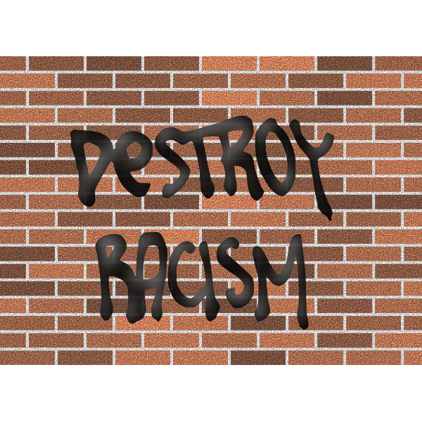 Destroy racism wall