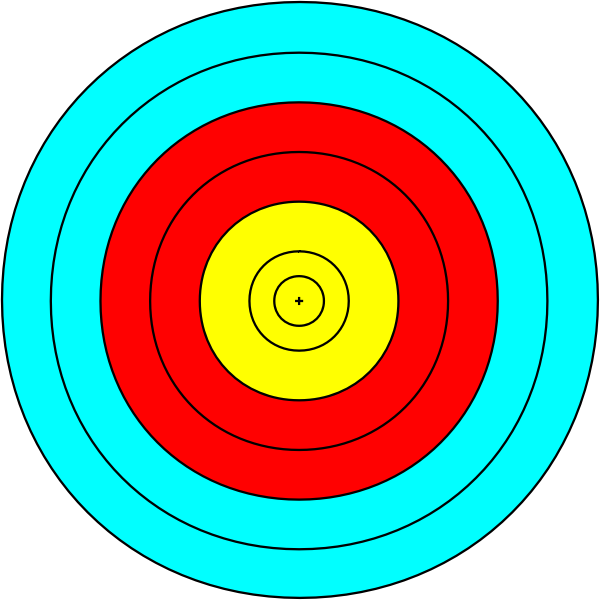 Vector image of blue, red and yellow target circle