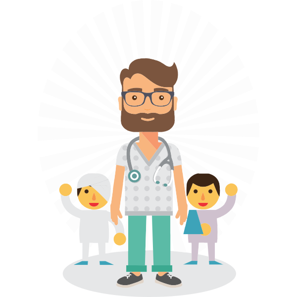 Doctor with patients | Free SVG