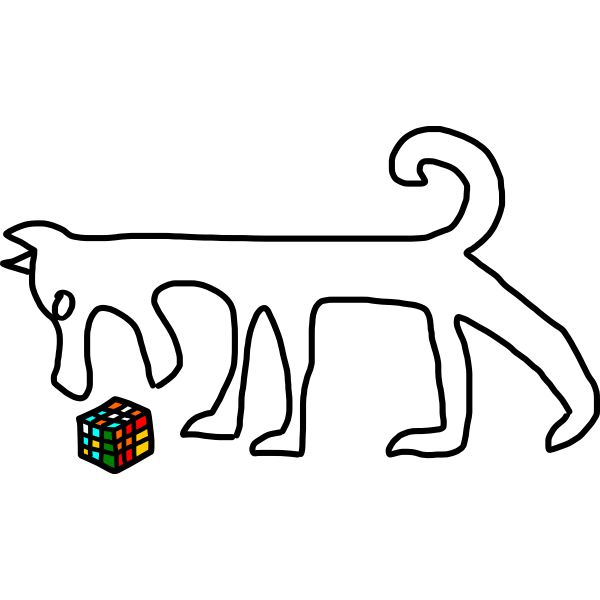 Dog and Rubik s Cube by Rones