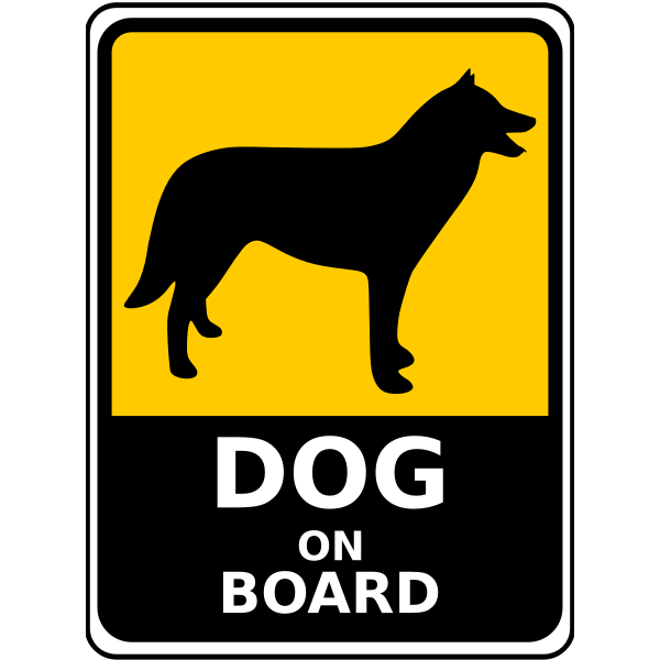 Dog on board sign vector image