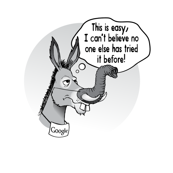 Deciding Donkey Cartoon