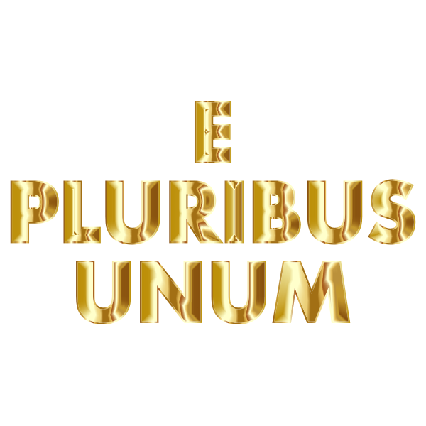 E Pluribus Unum Gold Typography No Background