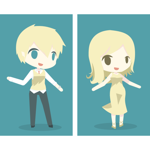 Blonde dancing boy and girl | Free SVG
