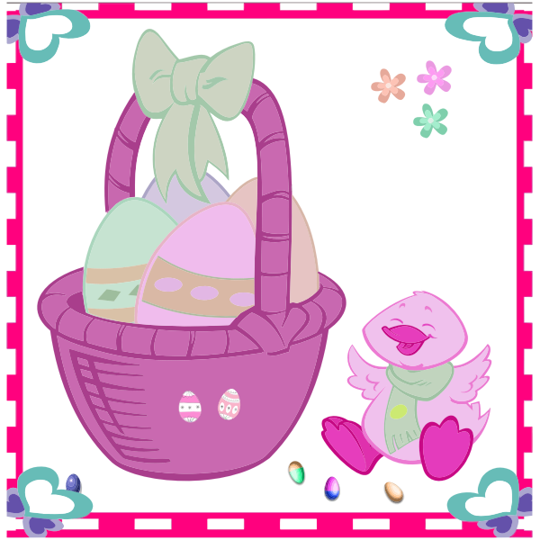 Easter Egg Basket And Duckling 2