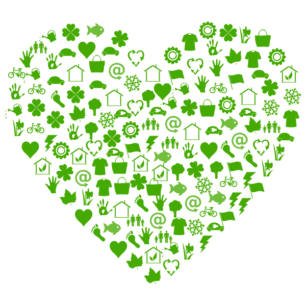 Green heart silhouette