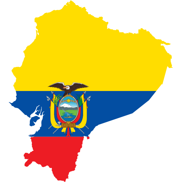 Ecuador flag map