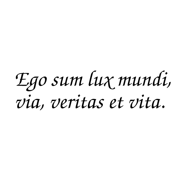 Ego sum lux mundi, via, veritas et vita.