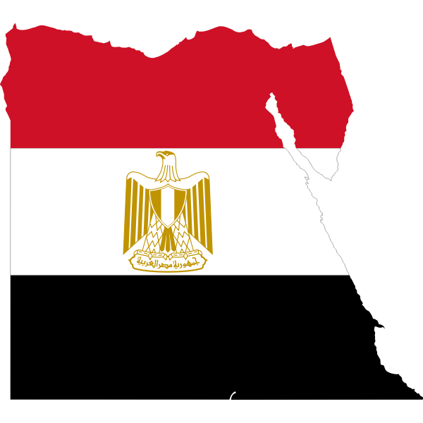 Flag map of Egypt خريطة مصر