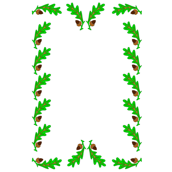 Vector illustration of oak leaf decorated frame