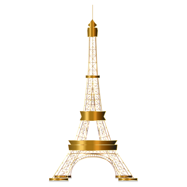 Eiffel Tower Two Gold No Background