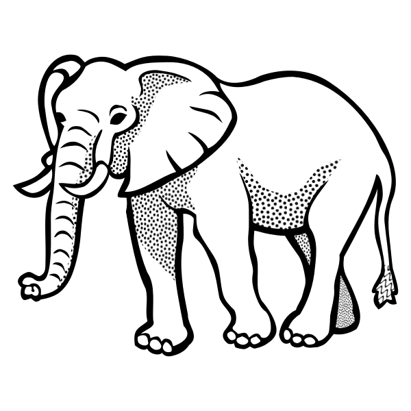 Vector illustration of spotty elephant | Free SVG