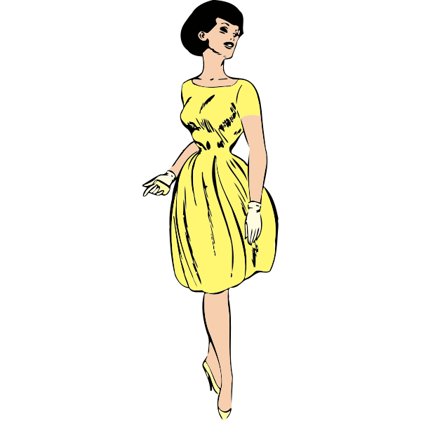Elegant lady in yellow