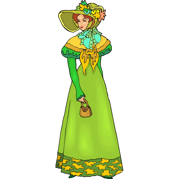 Elegant lady in green