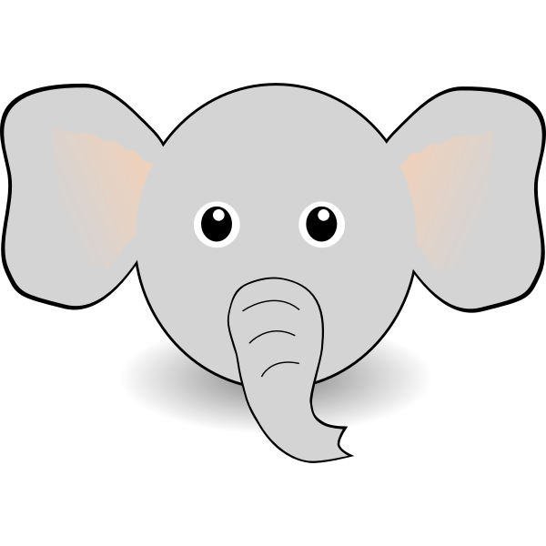 Download Vector illustration of funny elephant's head | Free SVG