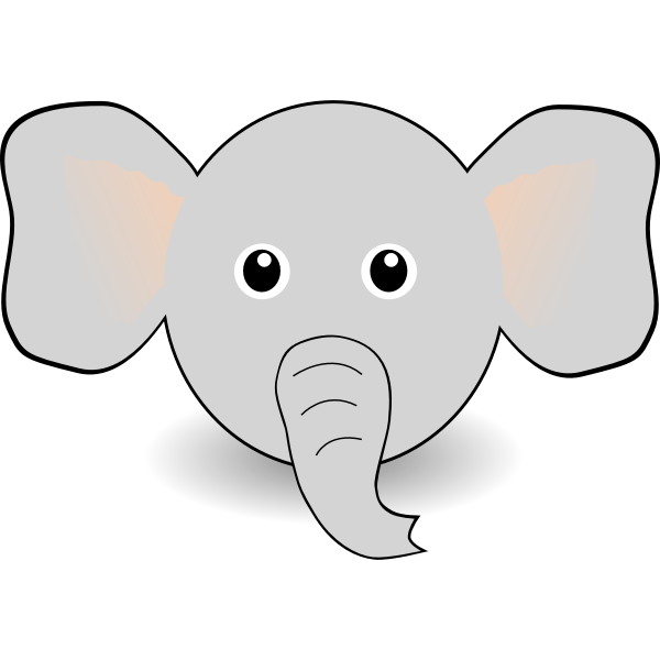 Vector illustration of funny elephant's head