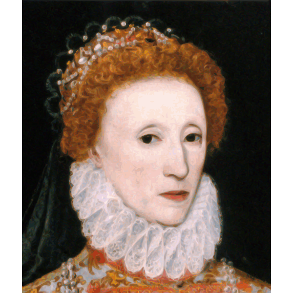 Queen Elizabeth I profile painting in color vector image