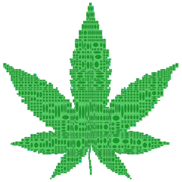 Elliptical Rectangles Marijuana Leaf