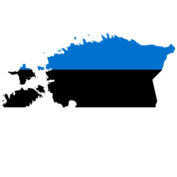 Estonia Map Flag