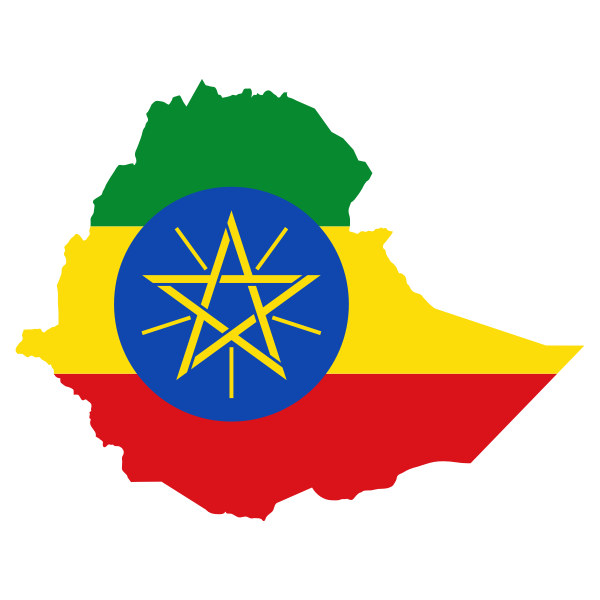 Ethiopia Flag Map
