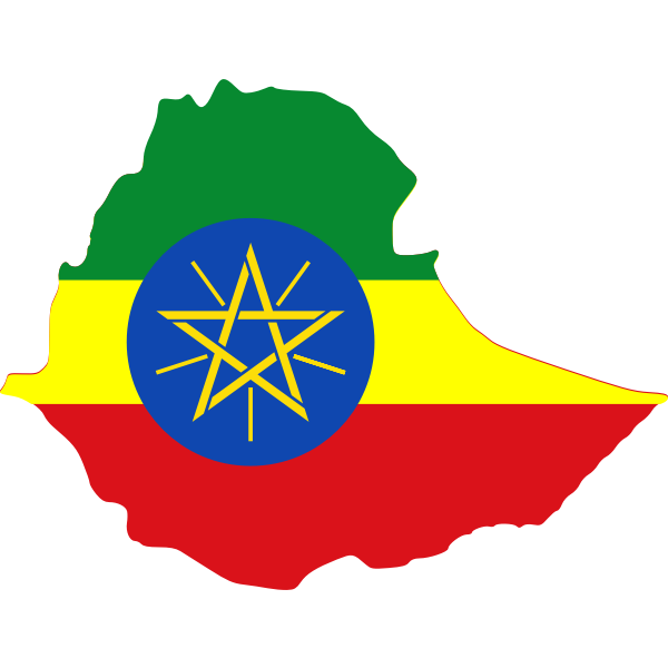 Ethiopian map and flag