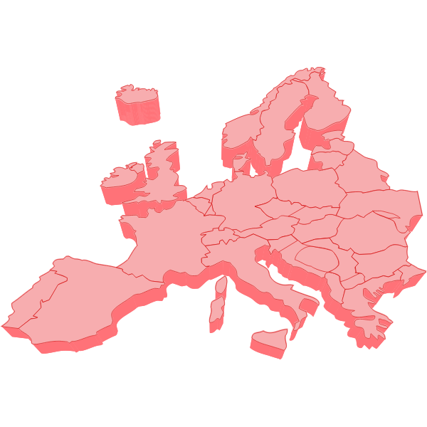 Map Of Europe Svg Vector Clip Art Of 3D Map Of Europe | Free Svg