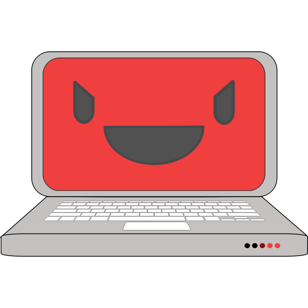 Laptop symbol with a smile on the screen