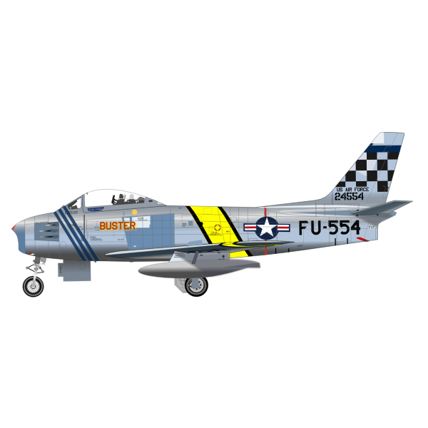 North American F-86 Sabre airplane vector drawing