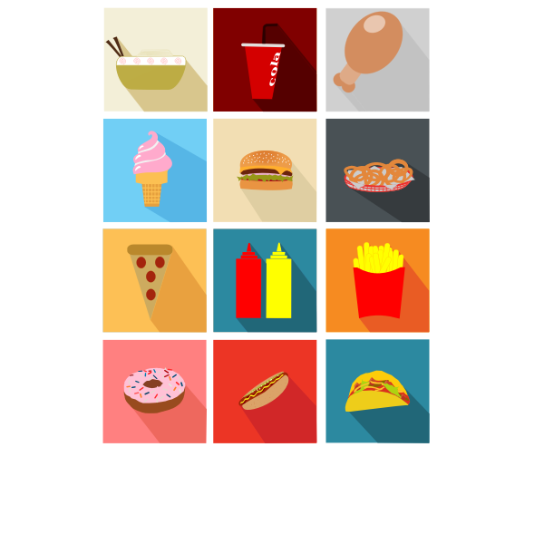 Fast food icons vector image