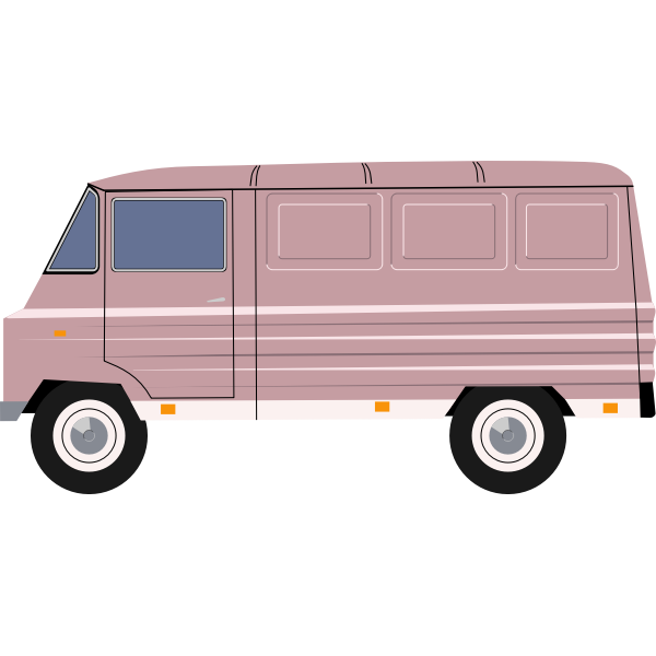 Vector illustration of purple delivery van