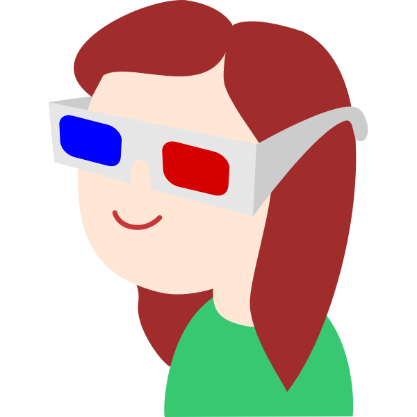 Download Girl With 3d Glasses Free Svg