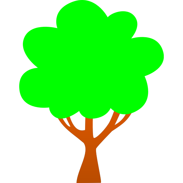 Simple tree cartoon clip art | Free SVG