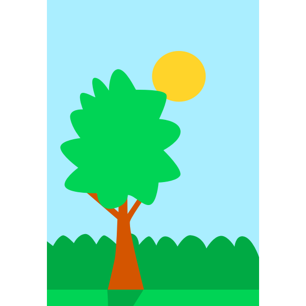 Tree simple cartoon drawing