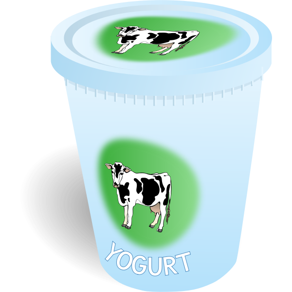 Yoghurt cup with label