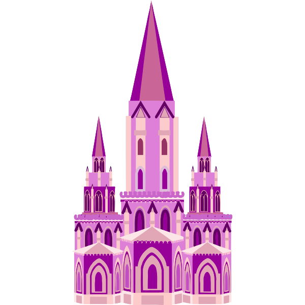 Pink medieval castle
