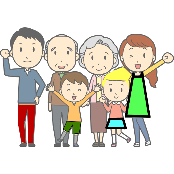 Vector image of a happy family | Free SVG